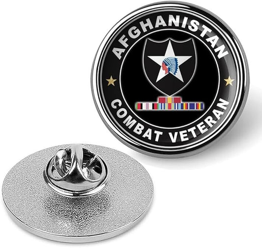 Afghanistan Combat Veteran Tie Suit Shirt Lapel Pin - Silver