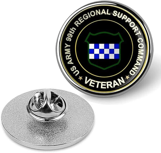 US Army 99th Regional Support Command Veteran Tie Suit Shirt Lapel Pin - Silver