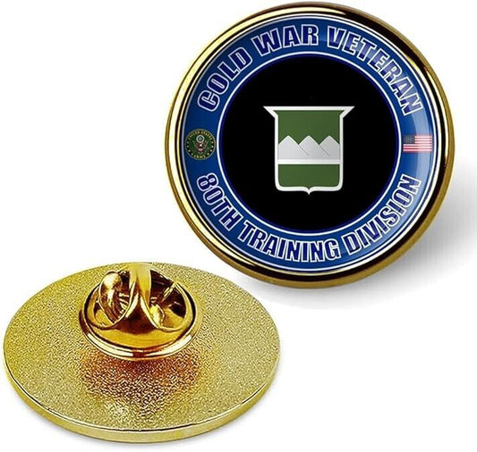 Cold War Veteran 80th Training Division Tie Suit Shirt Lapel Pin - Gold