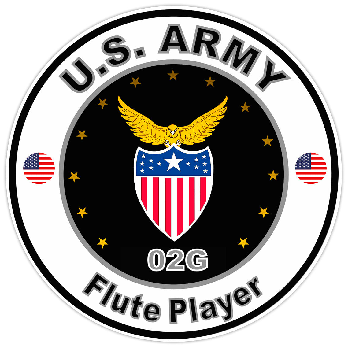 United States Army Flute Player Bumper Sticker Military Soldier Decal 5"