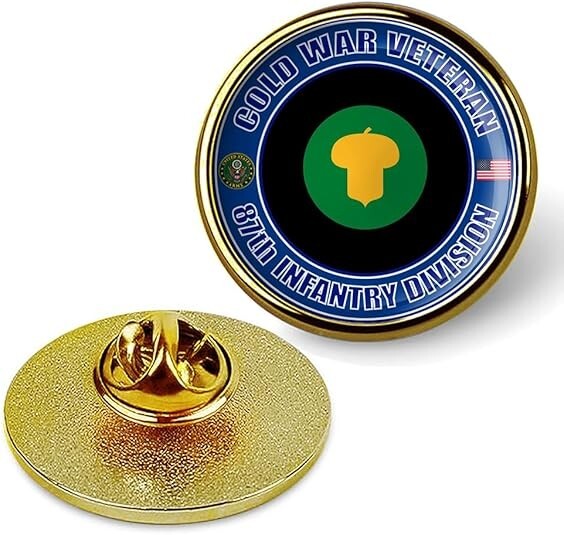 Cold War Veteran 87th Infantry Division Tie Suit Shirt Lapel Pin - Gold