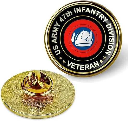 US Army 47th Infantry Division Veteran Tie Suit Shirt Lapel Pin - Gold