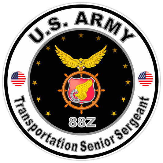 US Army Transportation Senior Sergeant Bumper Sticker Military Vinyl Decal 5"