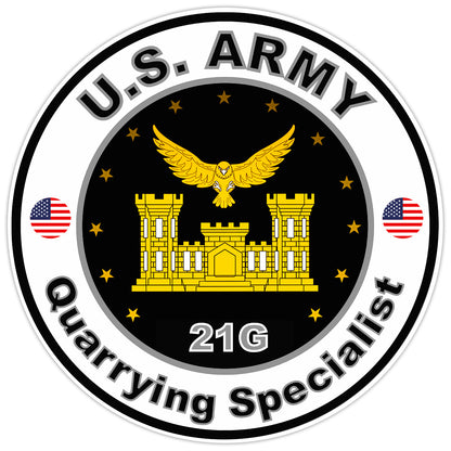 United States Army Quarrying Specialist Sticker Military Soldier Decal 5"