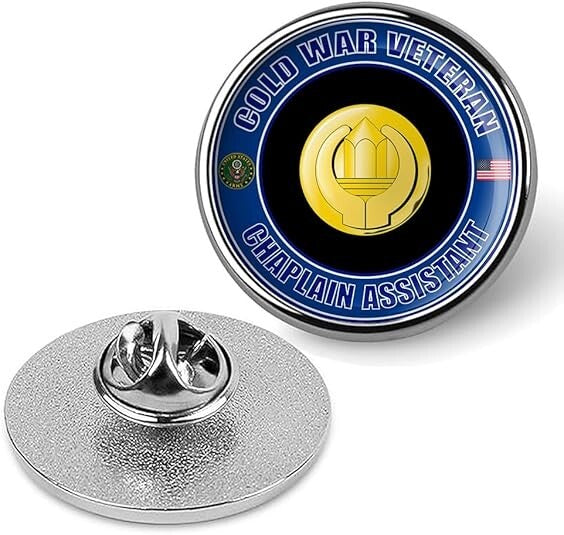 Cold War Veteran Chaplain Assistant Tie Suit Shirt Lapel Pin - Silver