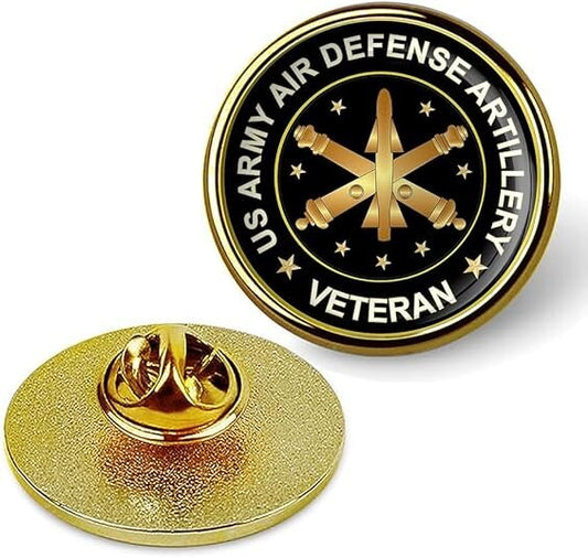 US Army Air Defense Artillery Veteran Lapel Pin Veteran Tie Suit Shirt Lap-Gold