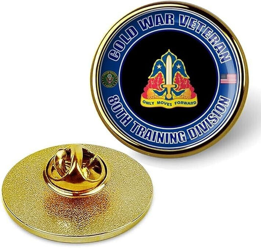 Cold War Veteran 80th Training Division Tie Suit Shirt Lapel Pin - Gold