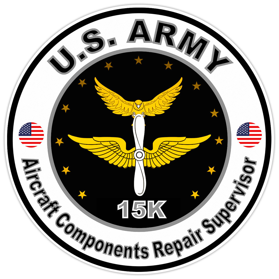 US Army Aircraft Components Repair Supervisor Bumper Sticker Military Decal 5"