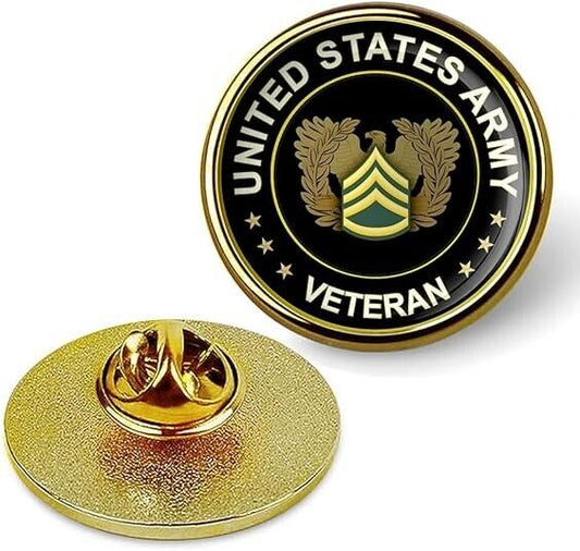 United States Army Veteran Lapel Pin Veteran Tie Suit Shirt Lapel Pin-Gold