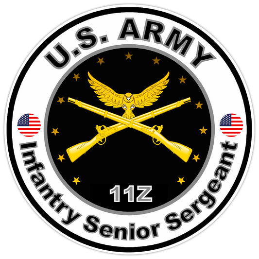 US Army Infantry Senior Sergeant Bumper Sticker Military Soldier Decal 5"