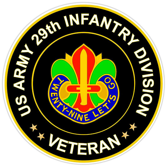 US Army 29th Infantry Division Veteran Bumper Sticker Military Vinyl Decal 5"