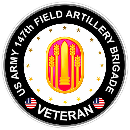 US Army 147th Field Artillery Veteran Bumper Sticker Military Vinyl Decal 5"
