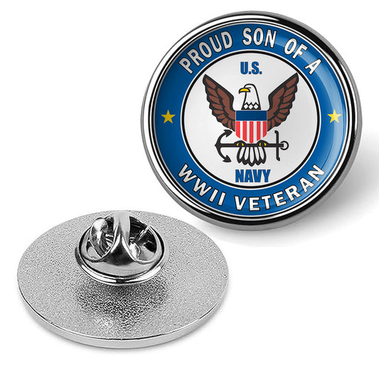 Proud Son of a U.S. Navy World War II Veteran Military Lapel Pin - Silver