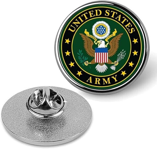 U.S. Army Lapel Pin Tie Suit Shirt Lapel Pin Patriotic Hats Suit Coat-Silver