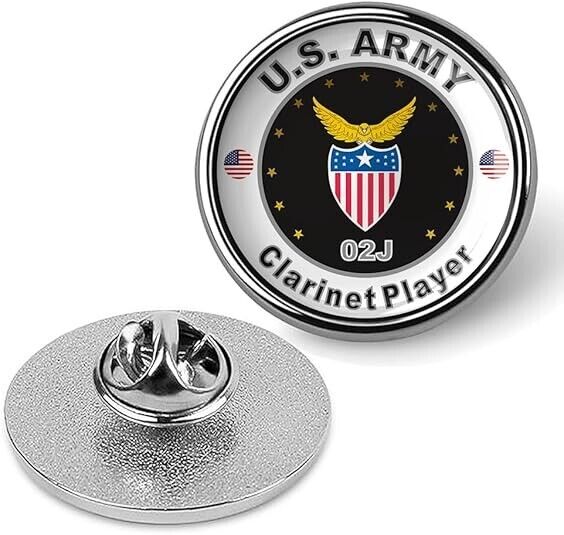 United States Army Clarinet Player Tie Suit Shirt Lapel Pin - Silver