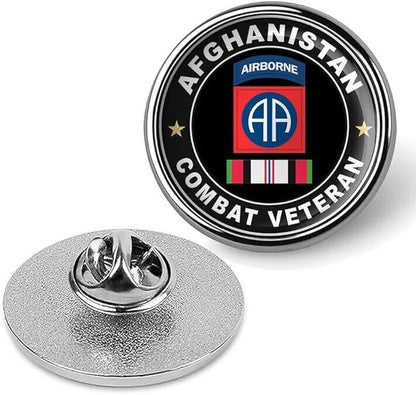 Afghanistan Combat Veteran Tie Suit Shirt Lapel Pin - Silver