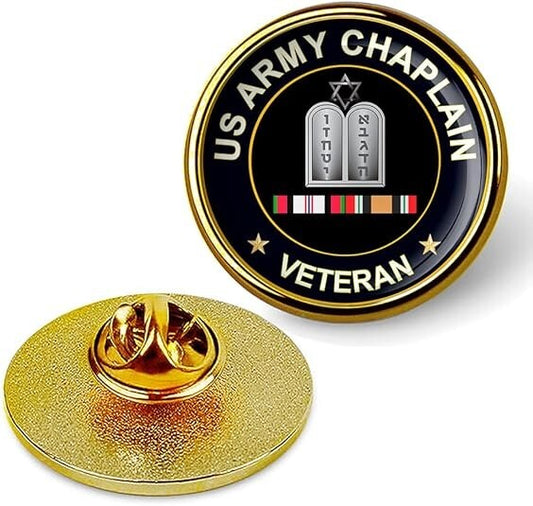 US Army Chaplain Veteran Tie Suit Shirt Lapel Pin - Gold