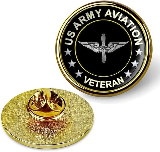 US Army Aviation Veteran Lapel Pin Veteran Tie Suit Shirt Lapel Pin-Gold