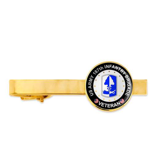 Us Army 187th Infantry Brigade Military Veteran Tie Clip Tie Bar Gift