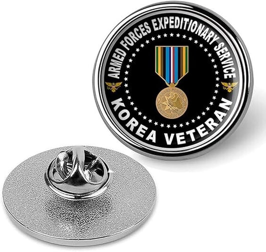 Armed Forces Expeditionary Service Korea Veteran Lapel Pin Veteran-Silver