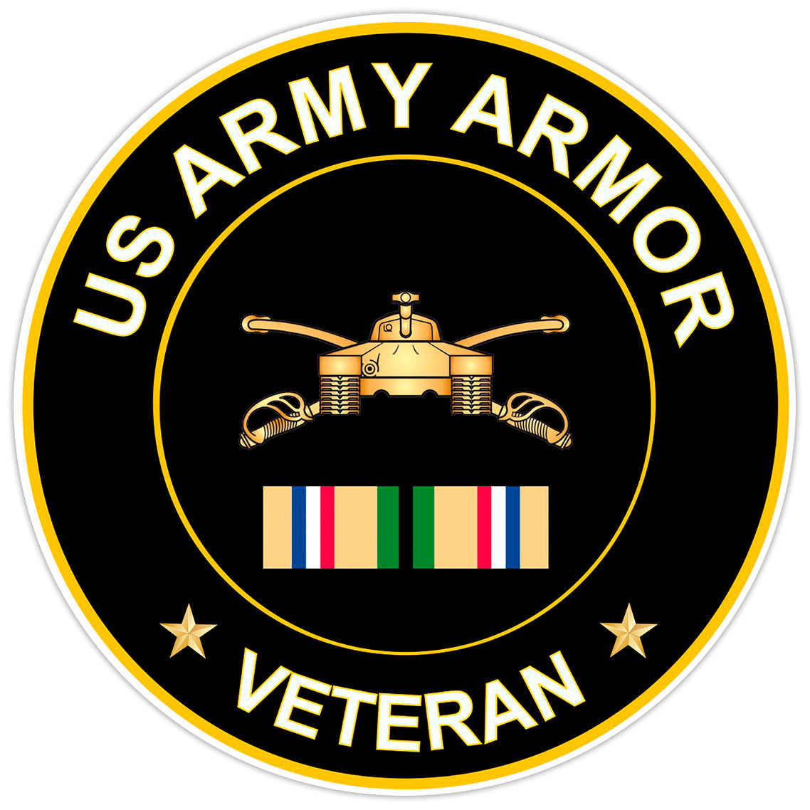 US Army Armor Veteran Bumper Sticker Military Vinyl Soldier Decal 5"