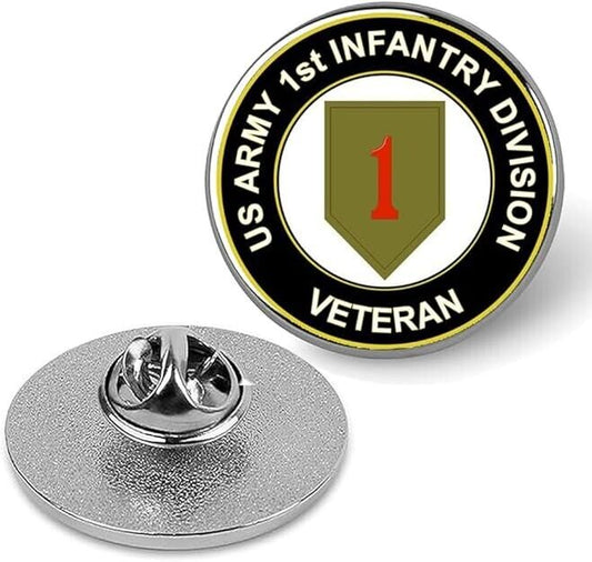 U.S. Army 1st Infantry Division Lapel Pin Veteran Tie Suit Shirt Pinback-Silver