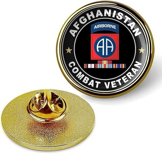 Afghanistan Combat Veteran Tie Suit Shirt Lapel Pin - Gold