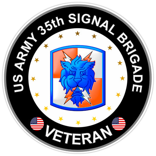 US Army 35th Signal Brigade Veteran Bumper Sticker Military Vinyl Decal 5"