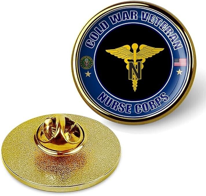 Cold War Veteran Nurse Corps Tie Suit Shirt Lapel Pin - Gold