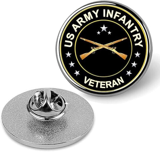 US Army Infantry Veteran Lapel Pin Veteran Tie Suit Shirt Pinback-Silver