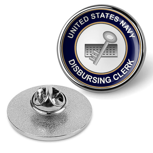 U.S. Navy Disbursing Clerk Tie Tac, Hat Pin, Badge, Military Lapel Pin - Silver