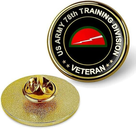 US Army 78th Training Division Veteran Tie Suit Shirt Lapel Pin - Gold