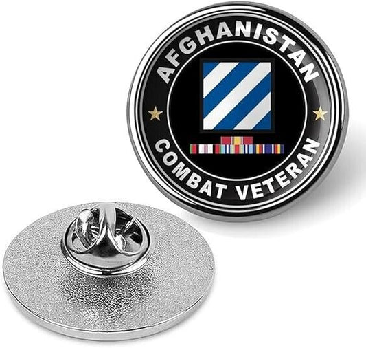 Afghanistan Combat Veteran Tie Suit Shirt Lapel Pin - Silver