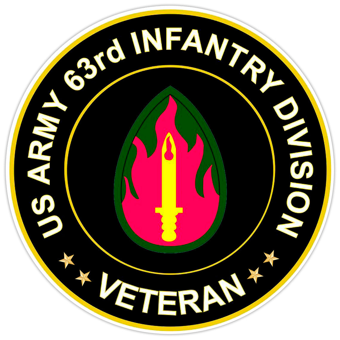 US Army 63rd Infantry Division Veteran Bumper Sticker Military Vinyl Decal 5"