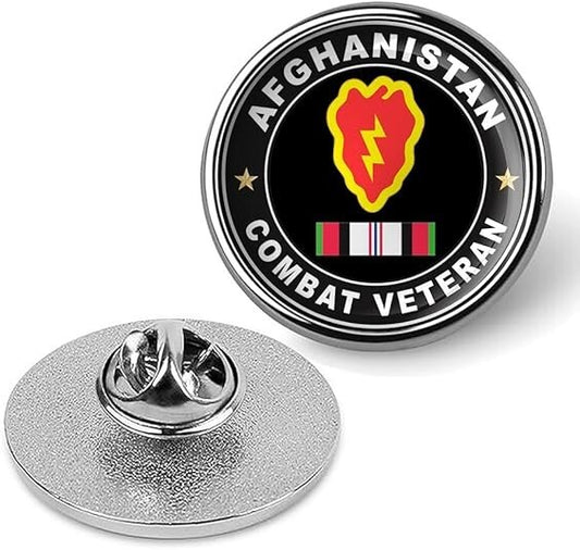 Afghanistan Combat Veteran Tie Suit Shirt Lapel Pin - Silver