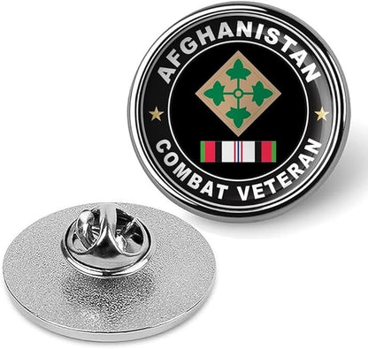 Afghanistan Combat Veteran Tie Suit Shirt Lapel Pin - Silver