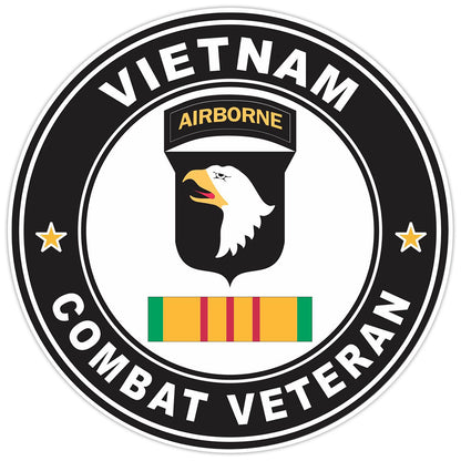 101st Airborne Division Vietnam Combat Veteran Bumper Sticker Military Vinyl 5"