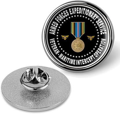Armed Forces Expeditionary Service Maritime Intercept Operation Lapel Pin-Silver