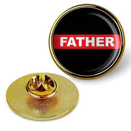 First Responder Firefighter Thin Red Line Father Brooches & Pins - Gold