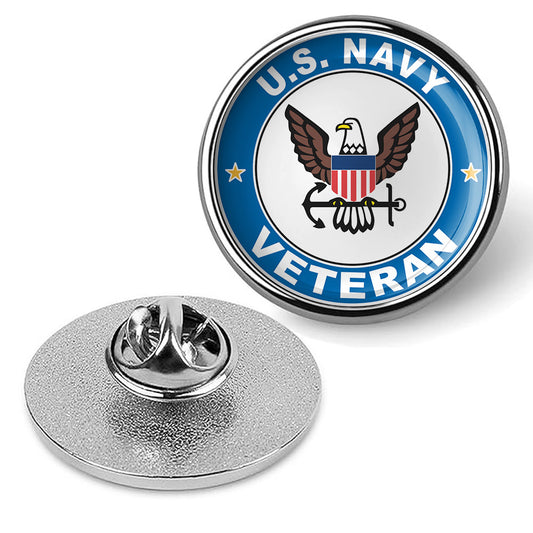 U.S. Navy Veteran Tie Tac, Hat Pin, Badge, Military Emblem Lapel Pin - Silver