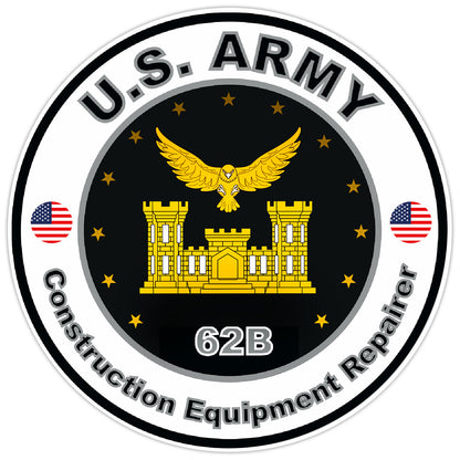 US Army Construction Equipment Repairer Bumper Sticker Military Decal 5"