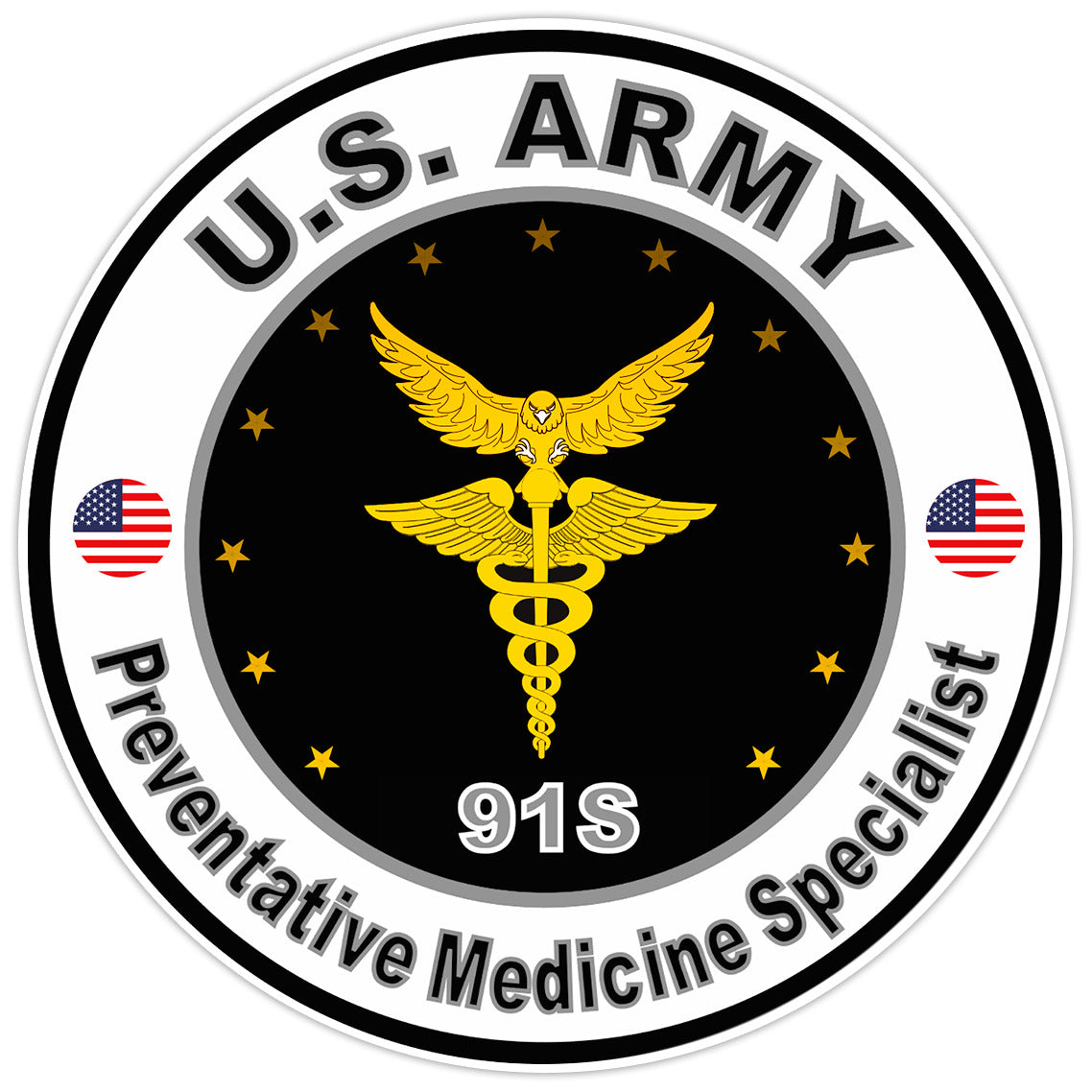 US Army Preventative Medicine Specialist Bumper Sticker Military Decal 5"