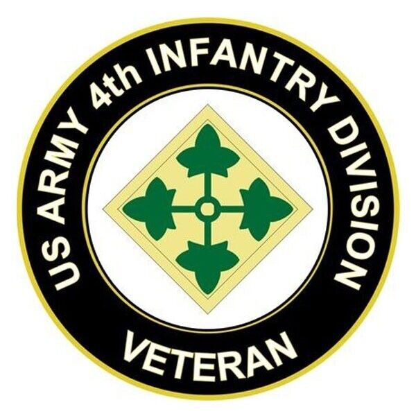 US Army 4th Infantry Division Army Bumper Sticker Military Vinyl Decal  5"
