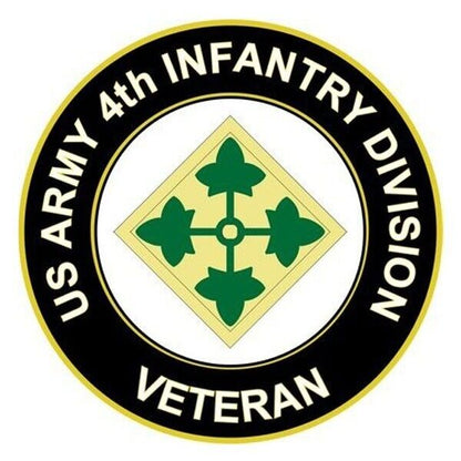 US Army 4th Infantry Division Army Bumper Sticker Military Vinyl Decal  5"