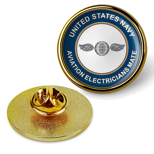 U.S. Navy Aviation Electrician's Mate Tie Tac, Hat Pin, Badge Lapel Pin - Gold
