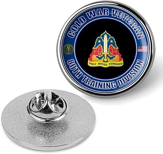 Cold War Veteran 80th Training Division Tie Suit Shirt Lapel Pin - Silver