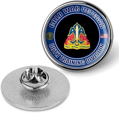 Cold War Veteran 80th Training Division Tie Suit Shirt Lapel Pin - Silver