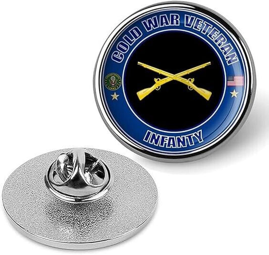 Cold War Veteran Infanty Tie Suit Shirt Lapel Pin - Silver