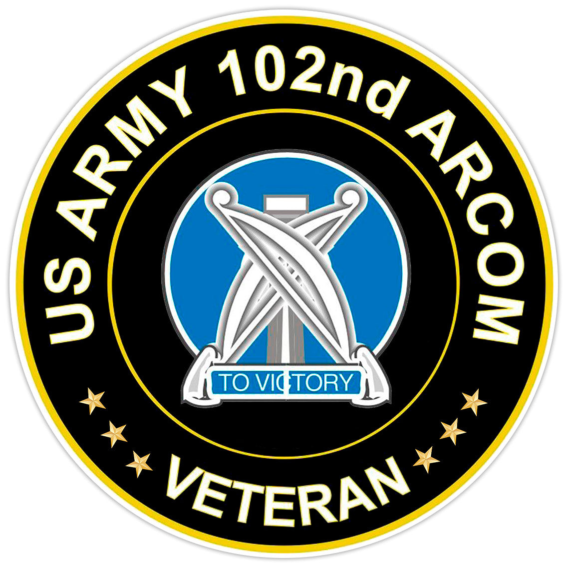 US Army 102nd ARCOM Veteran Bumper Sticker Military Vinyl Soldier Decal 5"