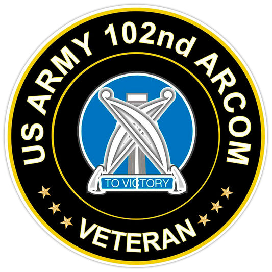 US Army 102nd ARCOM Veteran Bumper Sticker Military Vinyl Soldier Decal 5"